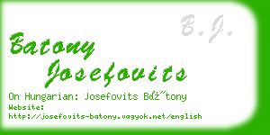 batony josefovits business card